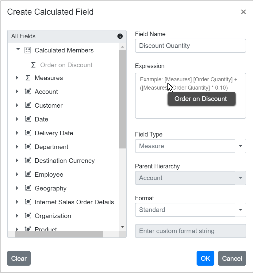 Dragging Formula to Blazor PivotTable Calculated Field