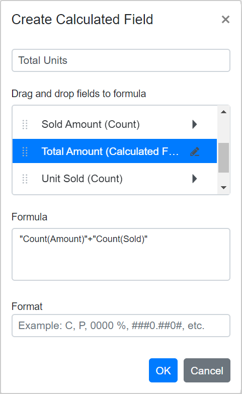 Editing in Blazor PivotTable Calculated Field Formula
