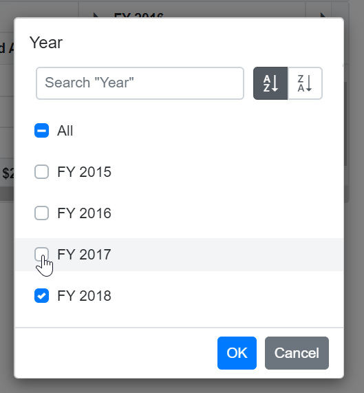 Filter Dialog with Checked and Unchecked Members in Blazor PivotTable