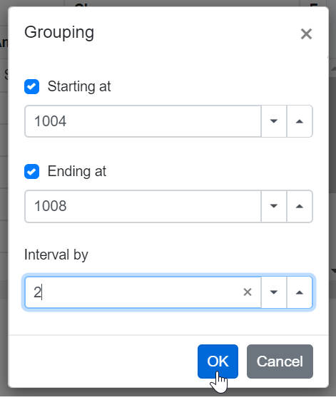 Grouping with Blazor PivotTable Range Interval