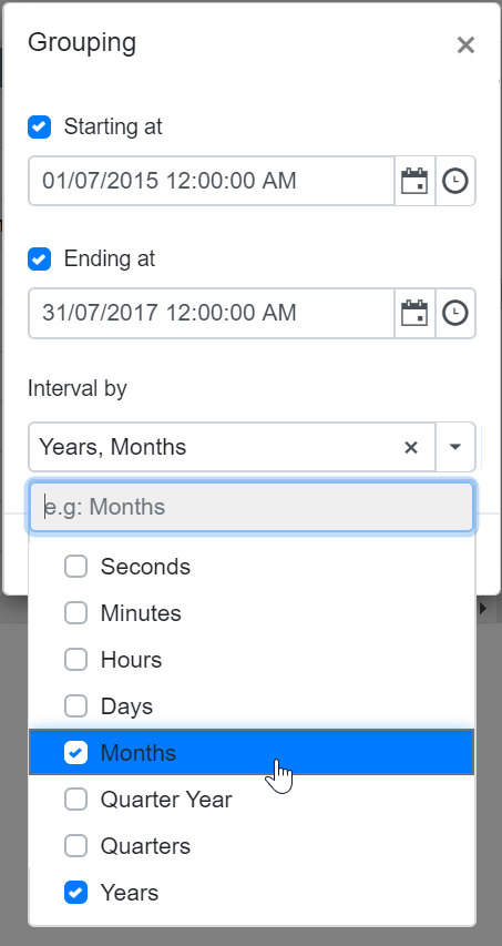 Interval Grouping in Blazor PivotTable