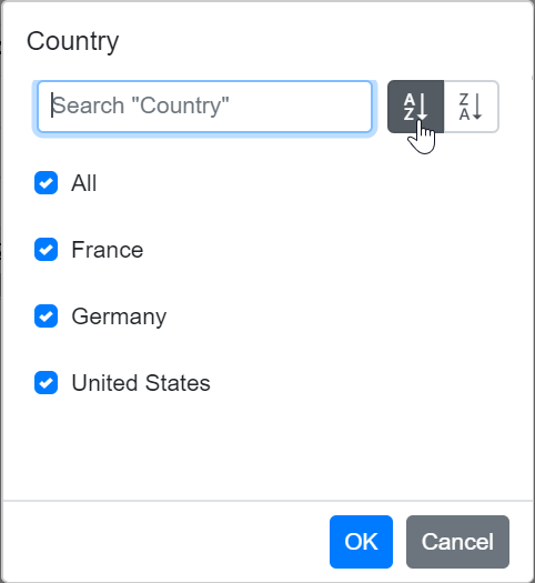 Sorting in Blazor PivotTable