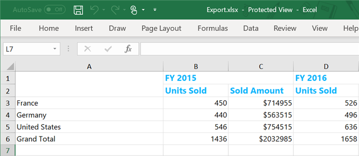 Changing Blazor PivotTable Style while Exporting