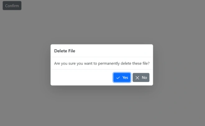 Confirm dialog with customized buttons