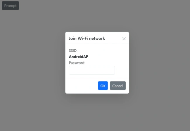 Prompt dialog showing the close icon
