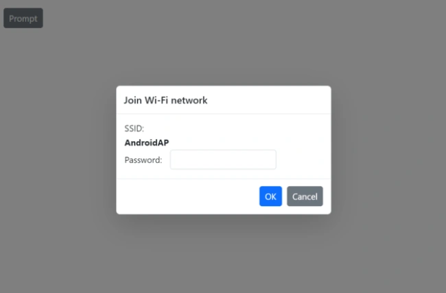 Prompt dialog with custom width and height