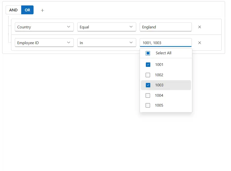 Blazor Query Builder with a data Binding