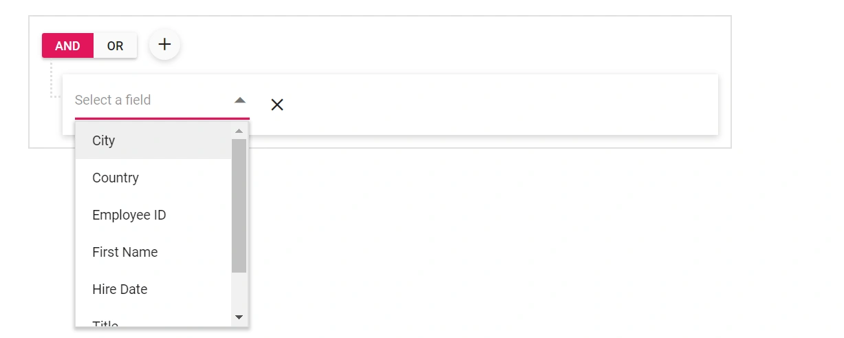 Sorting in Blazor Query Builder