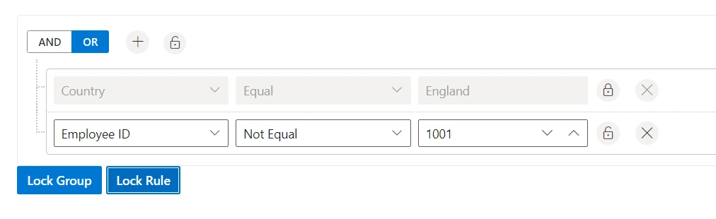 Lock Group/Rule in Blazor Query Builder