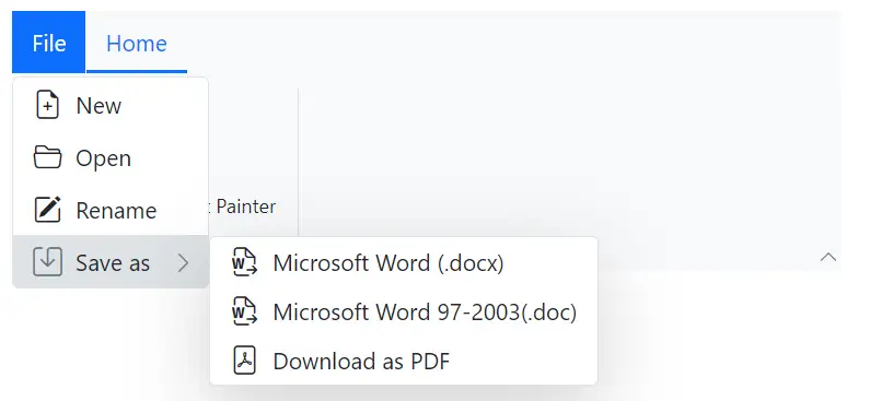 Ribbon Filemenu Items