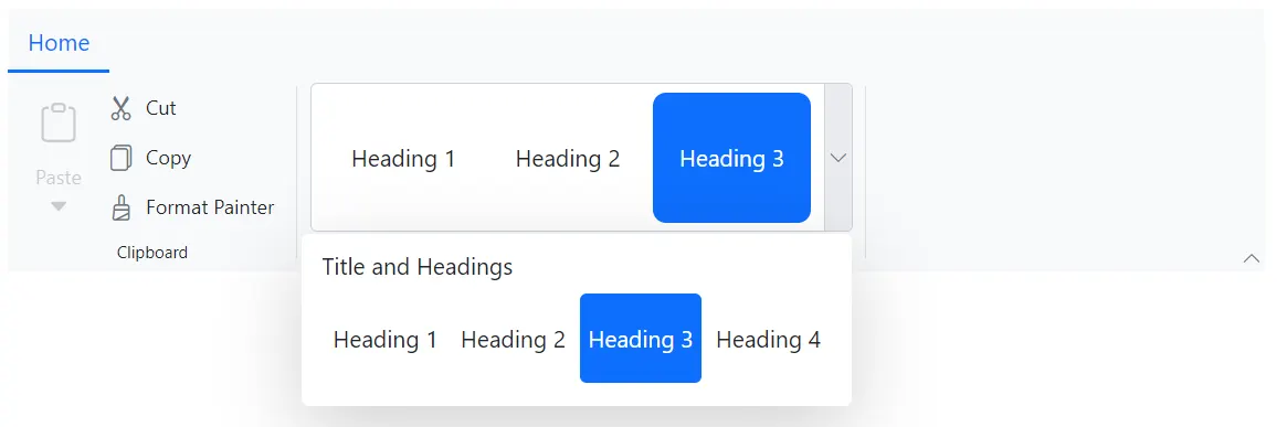Ribbon Gallery Selected Item