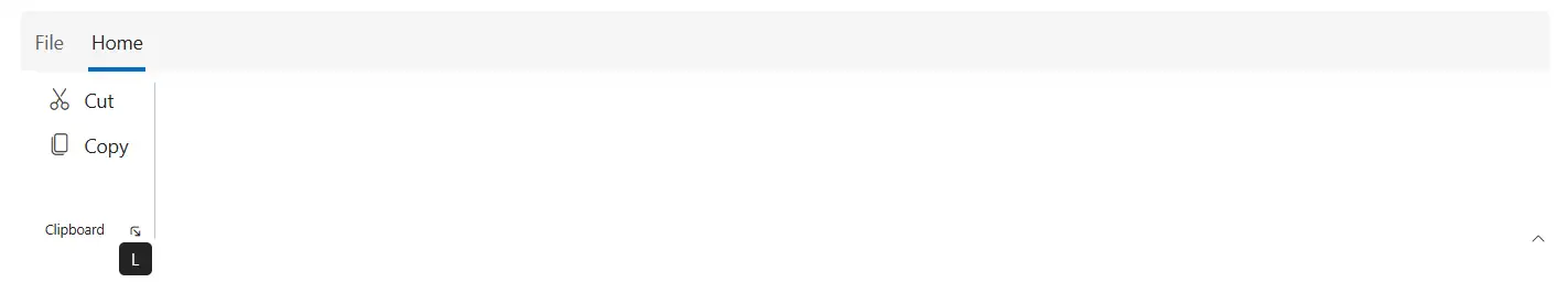 Ribbon launcher icon keytip