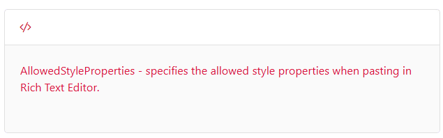 Blazor RichTextEditor with allowed styles