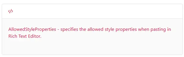 Blazor Rich Text Editor with allowed styles
