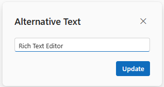 Blazor RichTextEditor alternative text