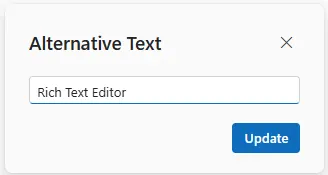 Blazor RichTextEditor alternative text
