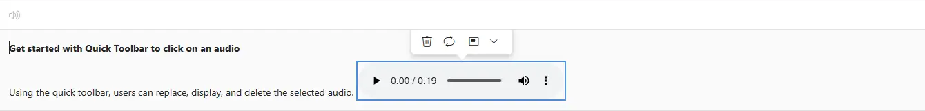 Blazor RichTextEditor audio quick toolbar