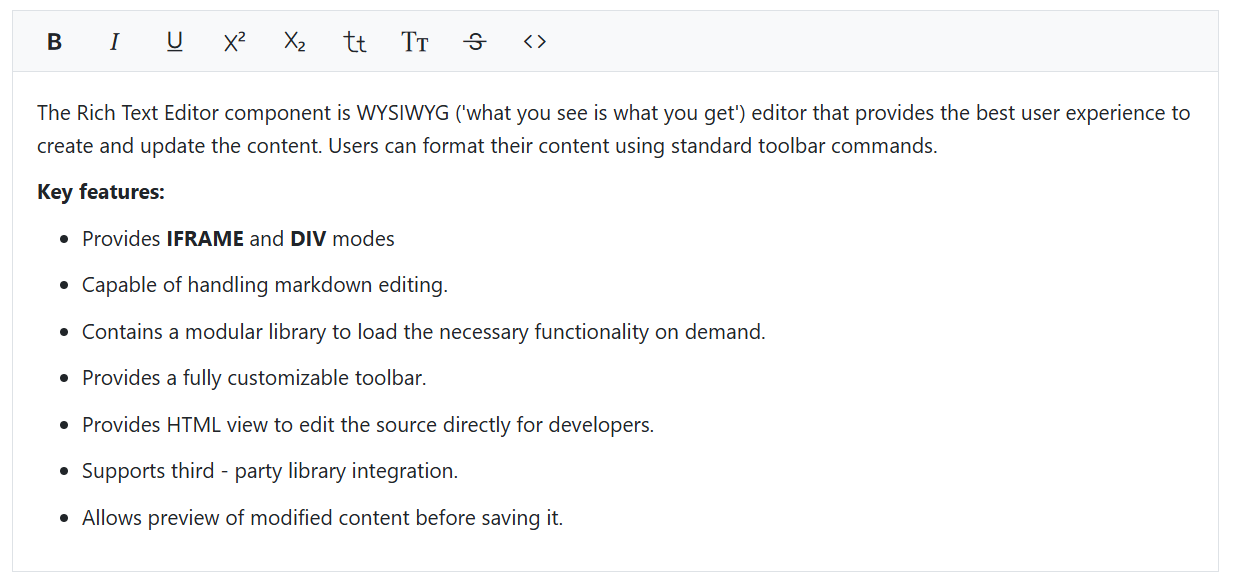 Blazor RichTextEditor basic text styles