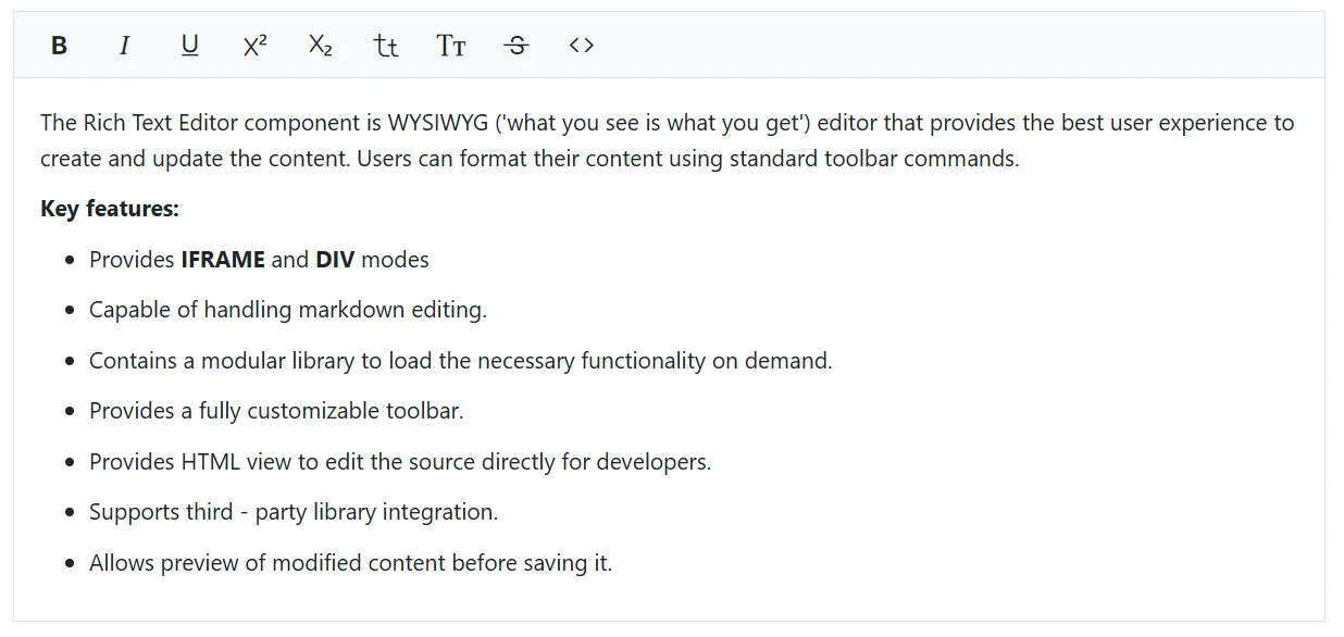 Blazor RichTextEditor basic text styles
