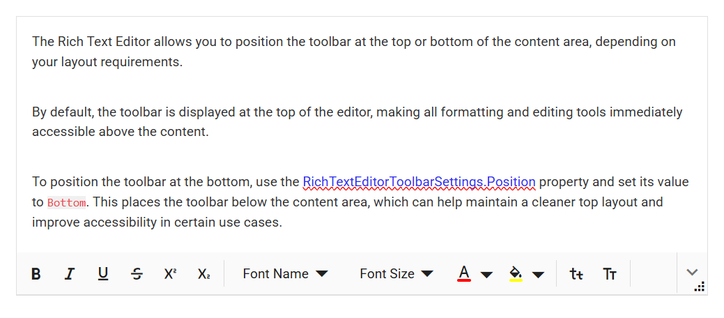 Blazor RichTextEditor multirow toolbar