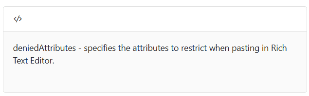 Blazor RichTextEditor with denied attribute