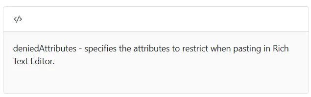 Blazor Rich Text Editor with denied attribute
