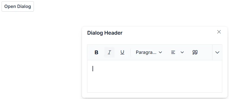 Blazor RichTextEditor with Dialog Component