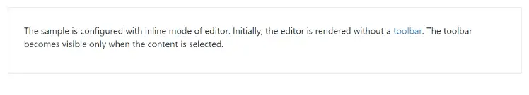 Blazor Rich Text Editor enabling inline mode