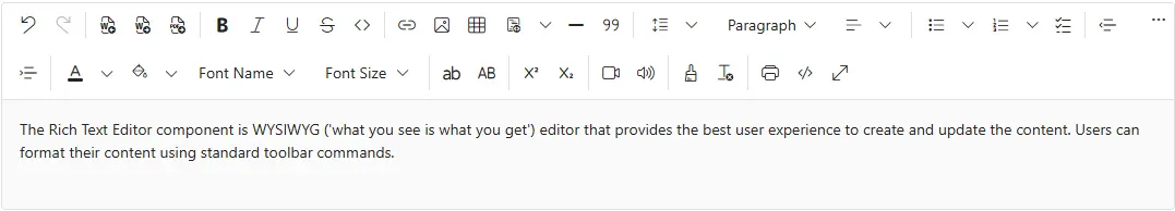 Blazor RichTextEditor expand toolbar