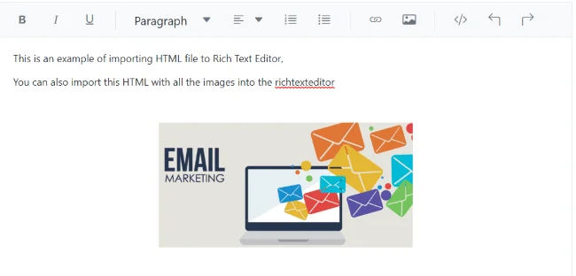 Blazor RichTextEditor import to HTML file