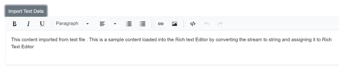 Blazor RichTextEditor import to text file