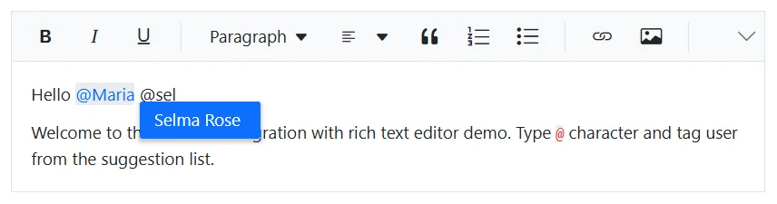Blazor RichTextEditor mention minimum length