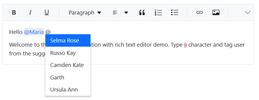 Blazor RichTextEditor mention minimum length