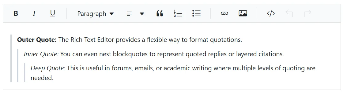 Blazor RichTextEditor with Custom Format