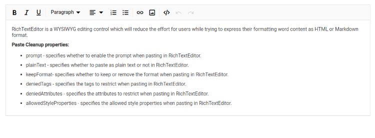 Blazor RichTextEditor with Paste CleanUp
