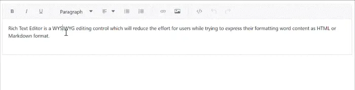 Blazor Rich Text Editor with plain text