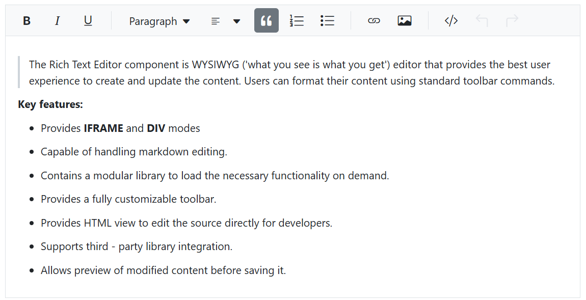 Blazor RichTextEditor with Custom Format