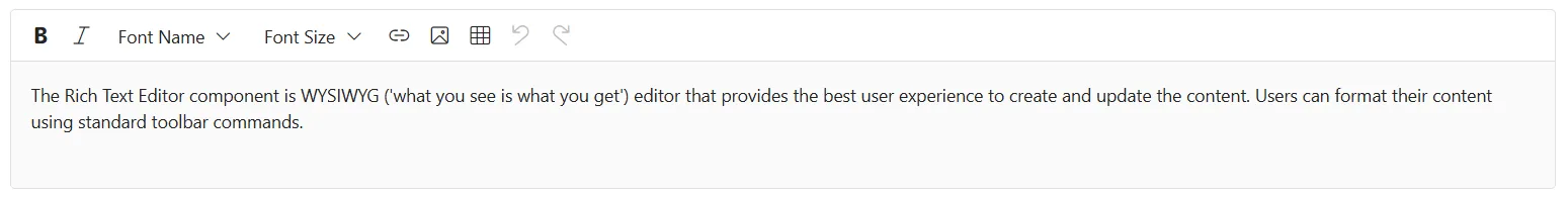 Blazor RichTextEditor removed default toolbar items