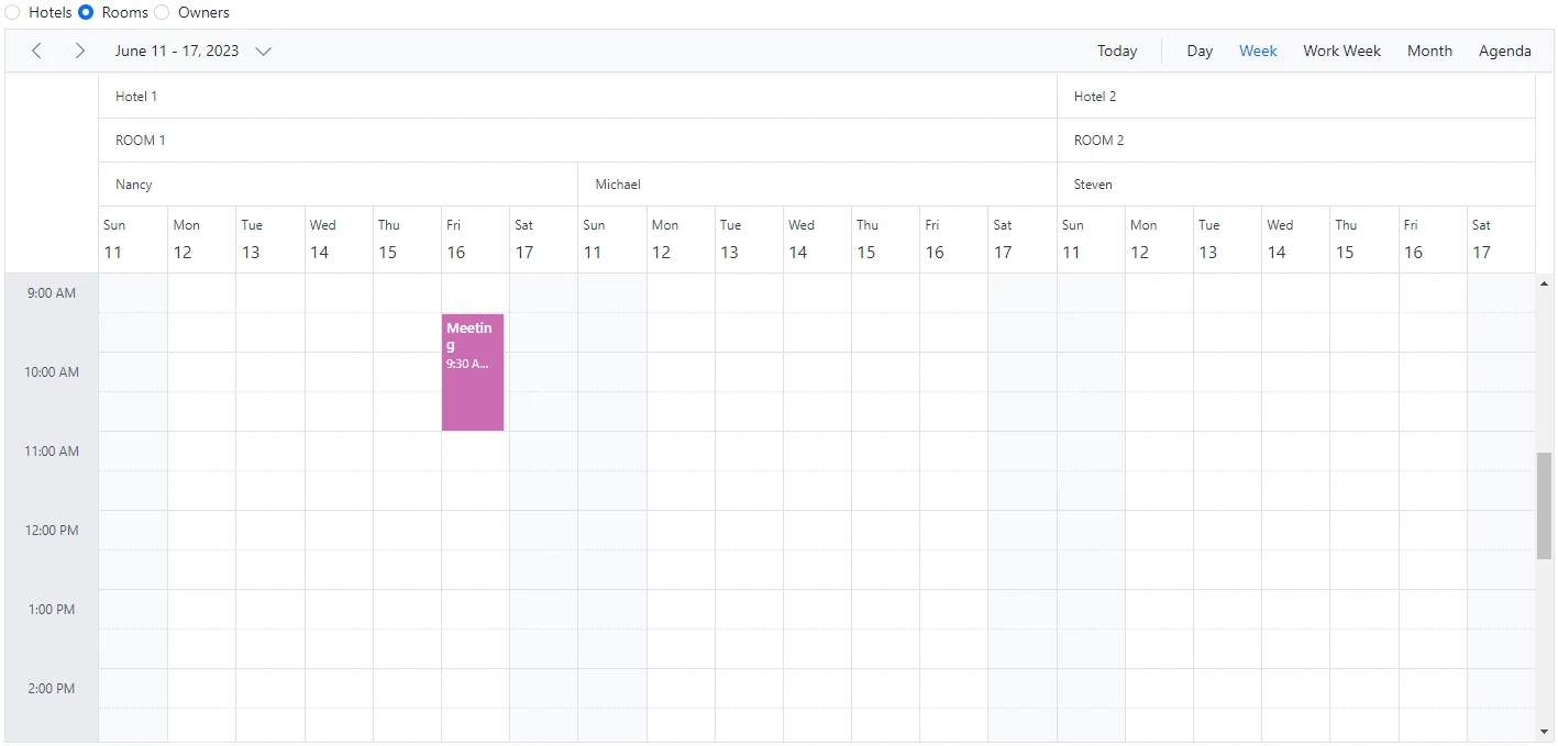 Blazor Scheduler tooltip for resource headers