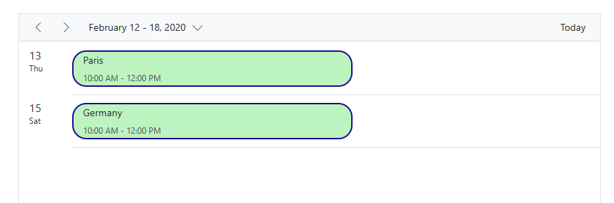 Appointments in agenda view