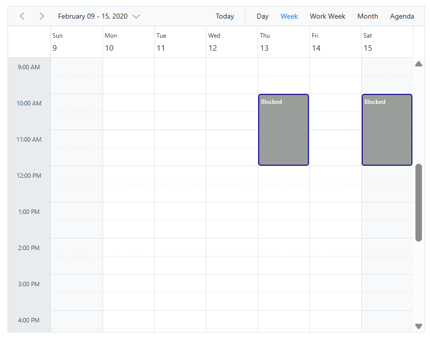Blocked Appointment in schedule