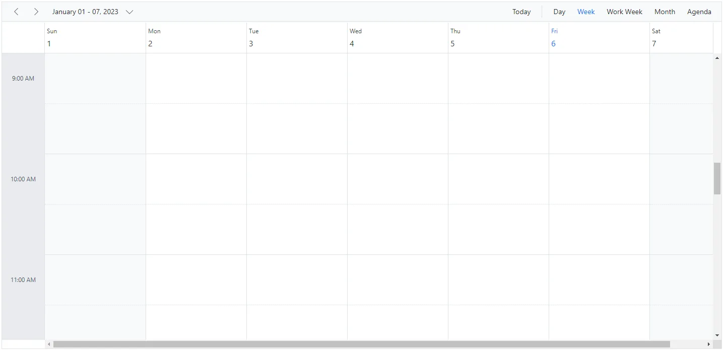 Cell Dimensions in Vertical Views in Blazor Scheduler