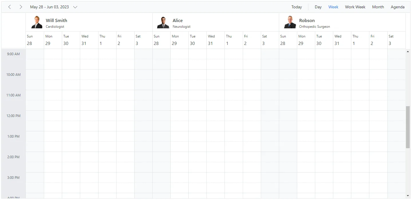 Customizing Resources Header in Desktop of Blazor Scheduler