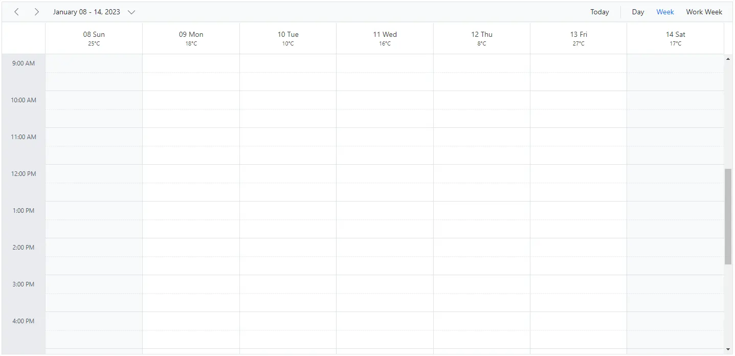 Date Header Customization in Blazor Scheduler