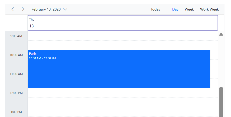 Header cells in schedule