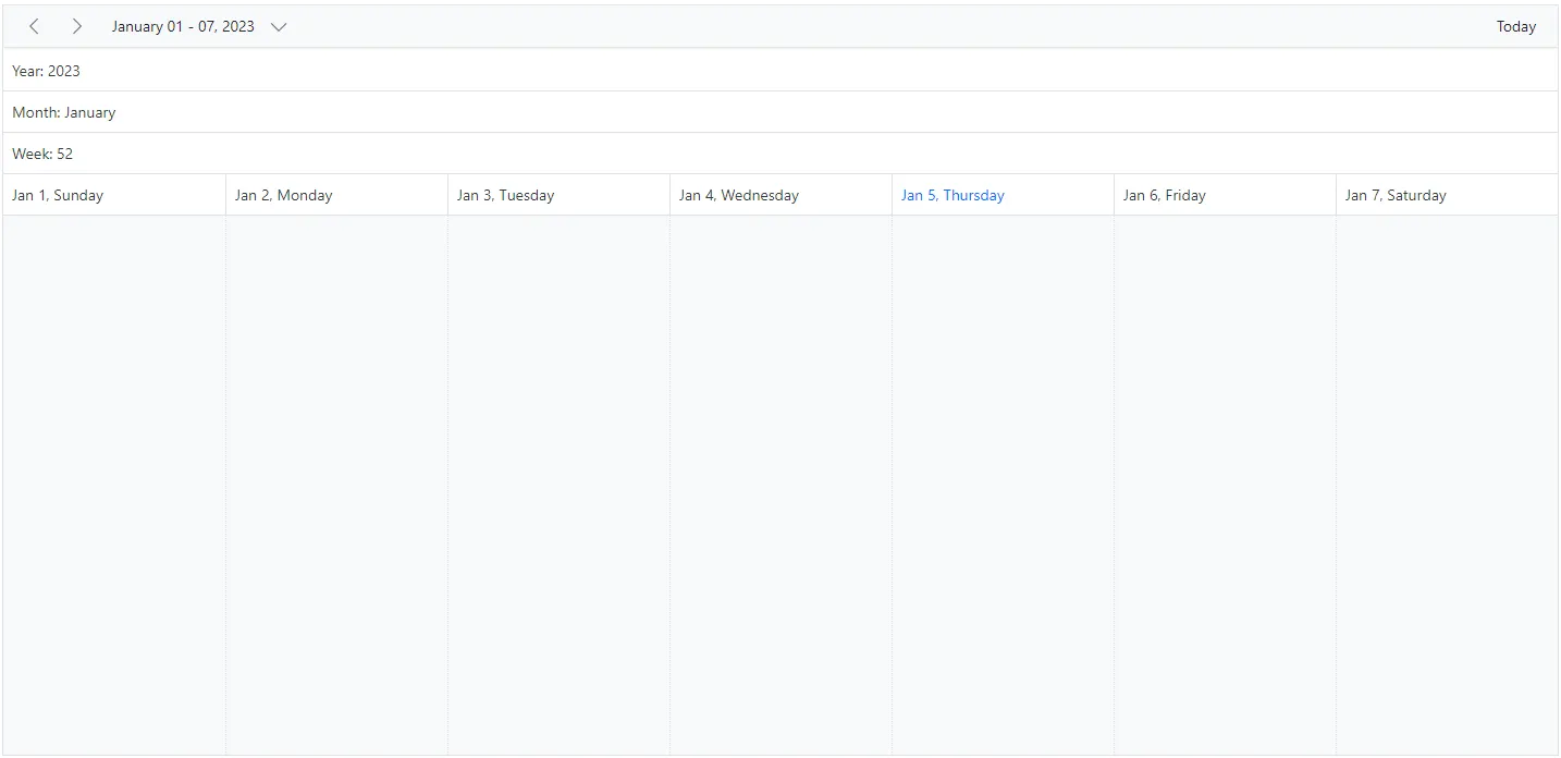 Display customize header rows using template in Blazor Scheduler