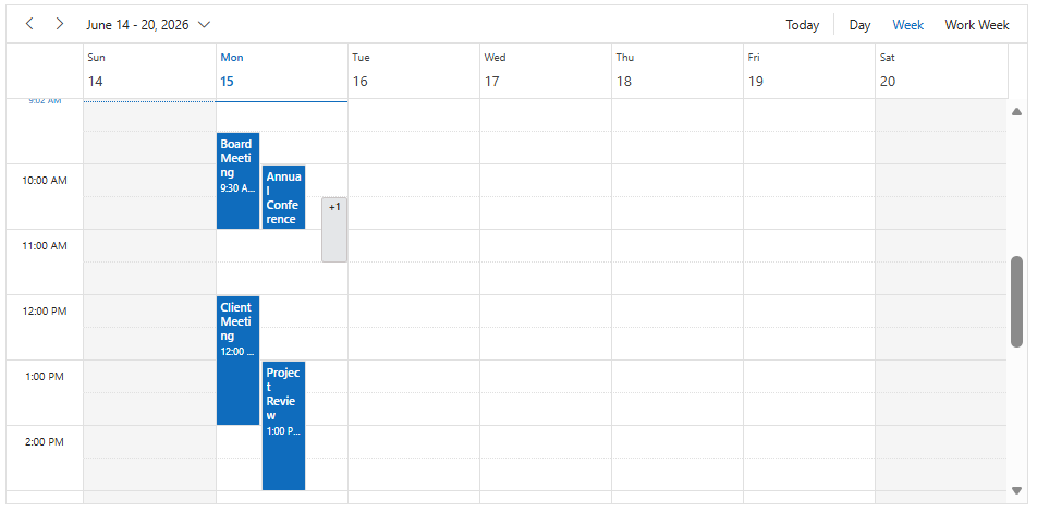 Blazor Scheduler with MaxEventStack