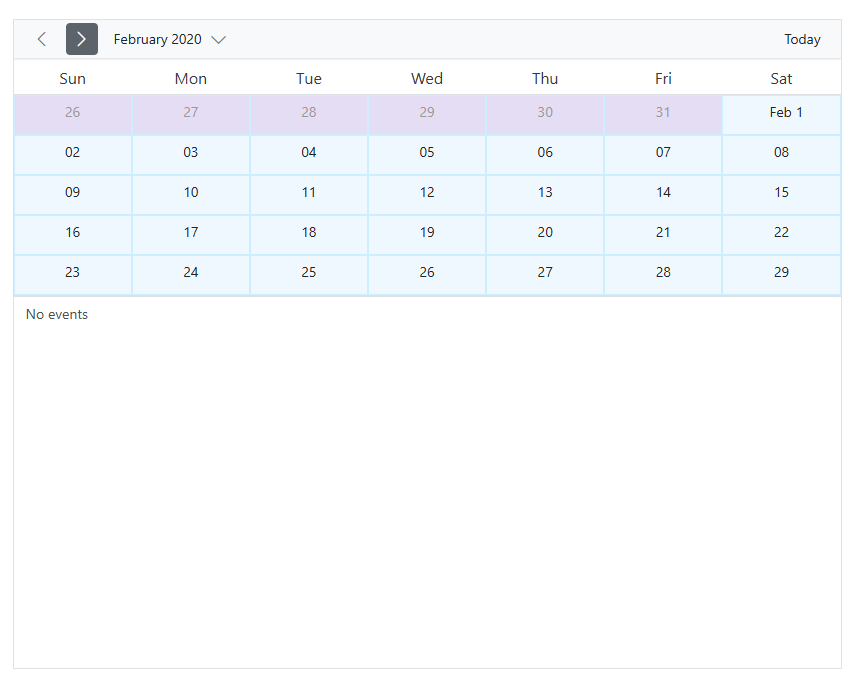 Other month work cells in month agenda view