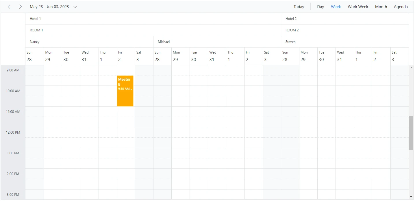 Grouping multi-level resources in Blazor Scheduler