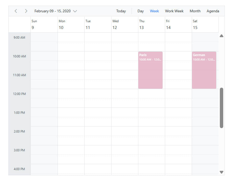 ReadOnly Appointment in schedule